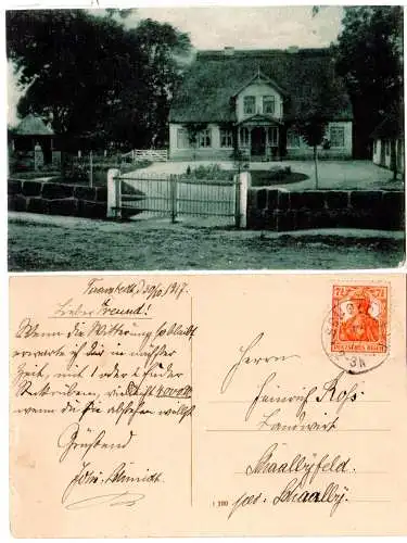 Taarstedt, 1917 gebr. sw-AK m. 7 1/2 Pf. u. Stpl. Scholderup