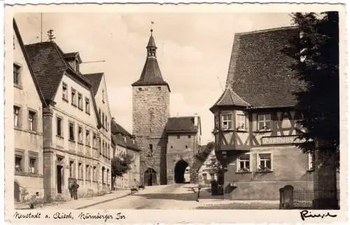 Neustadt a.d. Aisch, Nürnberger Tor m. Gasthaus, 1938 gebr. sw. AK