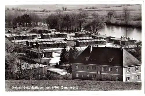 Donauwörth, Reichsarbeitsdienstabtlg. 8/304, ungebr. sw-AK (heute Schützenring).