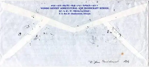 Äthiopien 1969, MeF 4x35 C. Post auf Luftpost Brief v. Shashemenne n. Norwegen. 