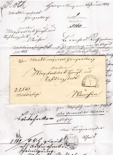 Bayern 1877, HKS Hengersberg auf Brief m. Bürgermeisterunterschrift n. München