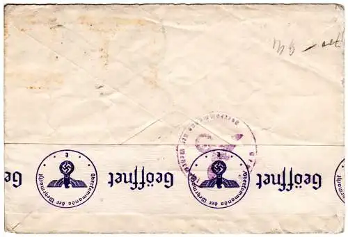 USA 1940, 30 C. auf Trans Atlantic Air Mail Brief via Lisbon n. Deutschland