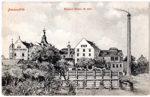 Donauwörth, Brauerei Krone, M. Abbt, ungebr. sw-AK