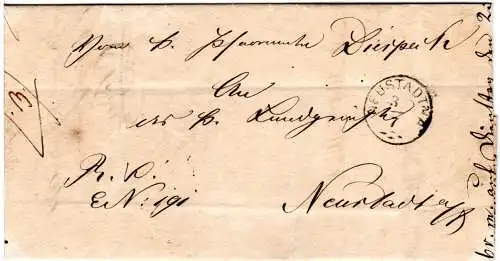 Bayern 1871, Zier-K1 Neustadt a/A. auf Regierungssache Brief v. Diespeck