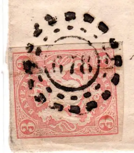 Bayern, oMR 678 Obernsees auf Briefvorderseite m. breitrandiger 3 Kr.