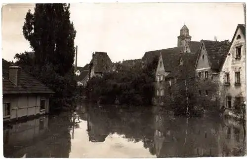 Donauwörth, Gebäude im Hochwasser 6.6.1926, ungebr. sw-AK