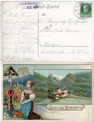 Gruss aus Birkenstein, 1915 gebr. Farb-AK