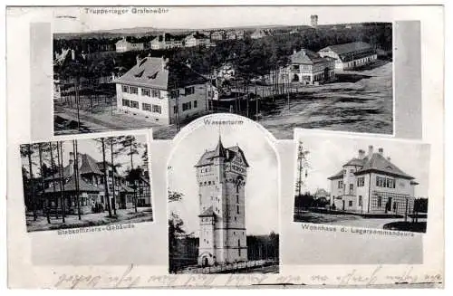 Grafenwöhr, Truppenlager m. versch. Gebäuden, 1912 gebr. Mehrbild sw-AK