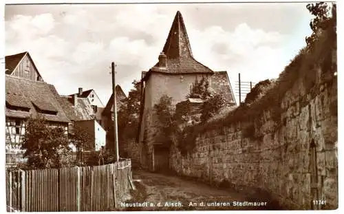Neustadt a.d. Aisch, an der Unt. Stadtmauer, 1935 gebr. sw. AK