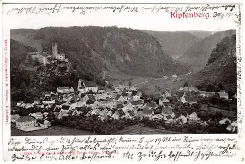 Kipfenberg, Gesamtansicht, 1902 gebr. Foto-sw-AK