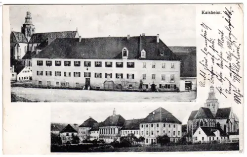 Kaisheim, Gebäude m. Handlung Pfaff, 1910 gebr. sw-AK