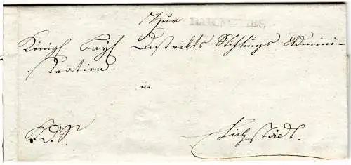 Bayern 1813, L1 BAILNGRIES (Beilngries) auf Kgl. Dienst Sache Brief n. Eichstätt