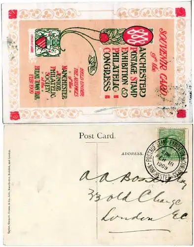 GB 1909, Manchester Postage Stamp Exhibition, postcard with special event cancel