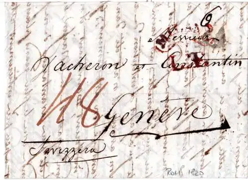 Italien Kirchenstaat Lombardei Schweiz, Brief v. Rom via MILANO L.T. n. Genf.
