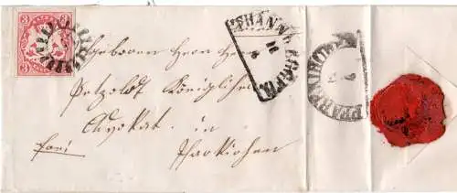 Bayern, MR 517 Thann b. Eggfd. auf kl. Brief m. breitrandiger 3 Kr. 