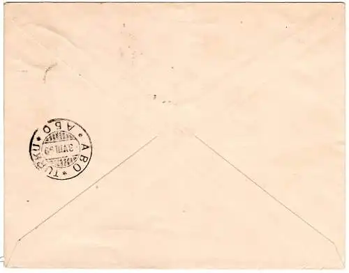 Finnland, ovaler Dampfschiff-Stpl. klar auf 20 P. Ganzsachenumschlag