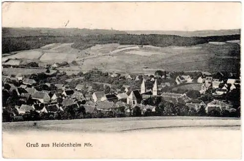 Gruss aus Heidenheim Mfr., 1917 gebr. Farb-AK.