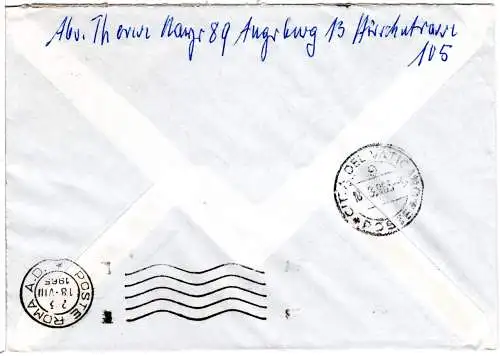 BRD 1965, Brief v. Augsburg an Seine Heilgkeit Papst Paul VI. Vatikan Rom Italia