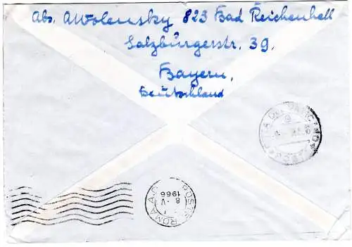 BRD 1966, Brief v. Bad Reichenhall an Papst Paul VI. Vatikan Rom Italia