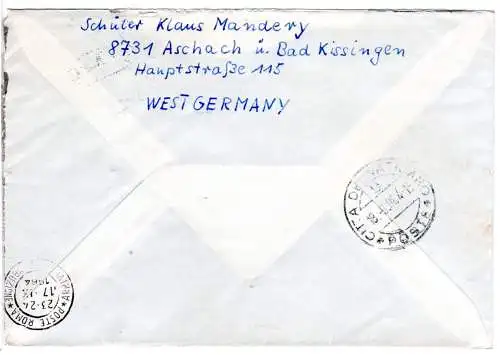 BRD 1964, Brief v. Aschach ü. Bad Kissingen an Papst Paul VI. Vatikan Rom Italia