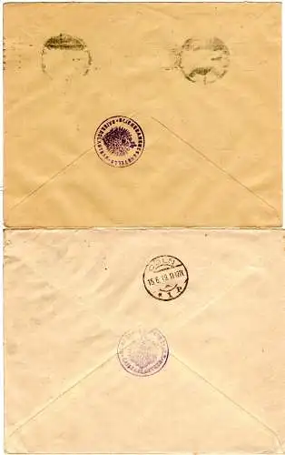Bayern 1919, 2 Reichsbank Briefe v. Kaiserslautern dabei 1mal Einschreiben