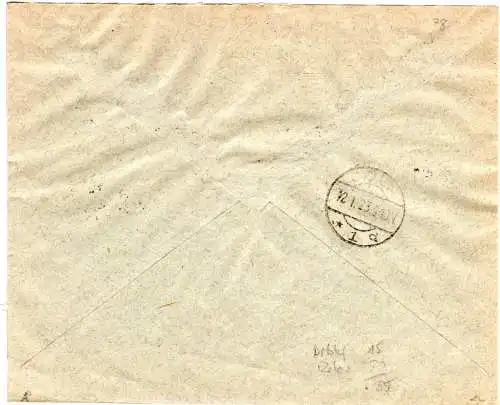 DR 1923, 6 u. 12 Mk. Zuschlagswerte je im Paar auf Reko Brief v. Köln-Bickendorf