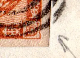 Dänemark 1859, sehr breitrandige 4 Sk auf Brief m. Doppelentwertung 58 Roeskilde