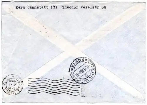 BRD 1965, Brief v. Stuttgart Bad Cannstatt an Papst Paul VI. Vatikan Rom Italia