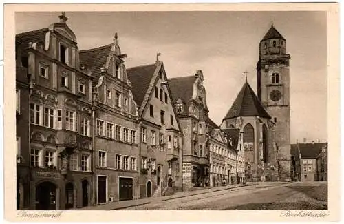 Donauwörth, Reichsstrasse m. Bäckerei Häusler u. Geschäft Britzelmeir, sw-AK