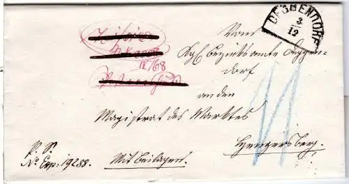 Bayern 1868, HKS Deggendorf auf 11 Kr. Porto Brief n. Hengersberg.