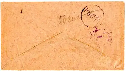 Russland 1921, unfrankierter Brief m. Porto Stempel u. DR Infla Porto 240 Mk.