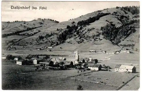 Thalkirchdorf Allgäu, Gesamtansicht, 1912 gebr. sw-AK