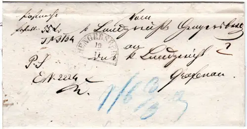 Bayern, HKS Hengersberg auf Postsache Nachnahme Brief n. Grafenau