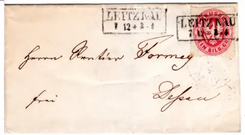 Preussen, R2 LEITZKAU klar auf kl. Brief m. 1 SGr.