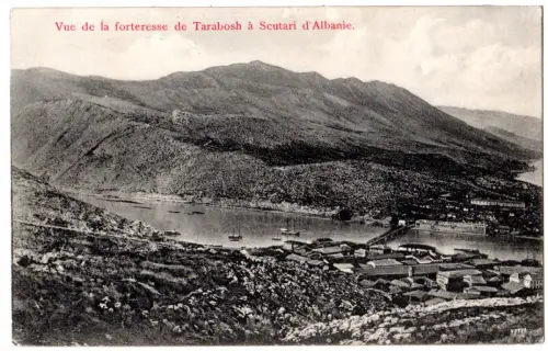 Österreich Levante 1914, 20 Pa. auf AK v. Scutari in Albanien