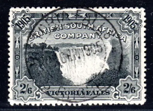 British South Africa Company Nr. 80, sauber gest. 2 Sh.6d Victoria Wasserfälle