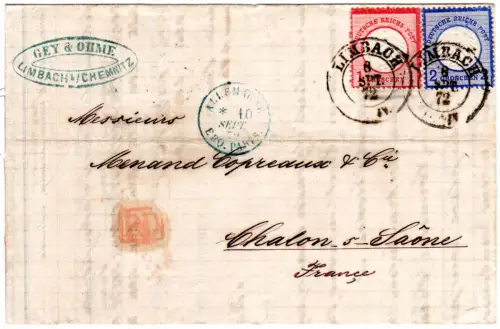 DR 1972, 1+2 Gr. kl. Brustschild auf PD-Brief m. nachverw. Sachsen-K2 Limbach