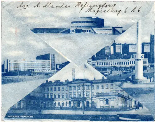 Finnland 1940, 2x1 Mk. auf Olympia Bilderbrief m. entspr. Maschinenstpl.