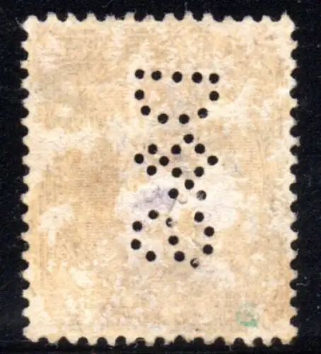 Natal 50, sauber gebr. One Half Penny/1d m. perfin Firmenlochung