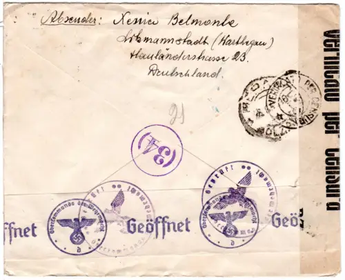 DR 1941, 25 Pf. auf Brief v Litzmannstadt m. dt. OKW u zusätzlich Italien Zensur