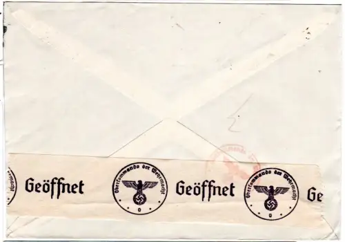 Norwegen 1941, 2x10 öre V-Überdruck auf Brief m. Oslo V-Maschinenstpl.