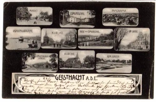 Geesthacht A.D.E.,1905 gebr. Mehrbild sw-AK