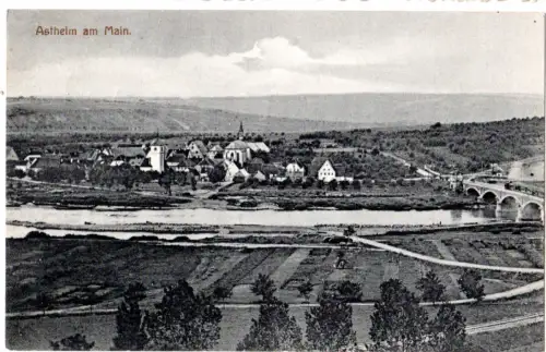 Astheim am Main, 1918 m. Bahnpost Volkach-Seligenstadt gebr. sw-AK