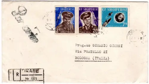 Albanien 1963, Vostok 3+4 Weltraum Marken auf Einschreiben Brief v. Tirana 