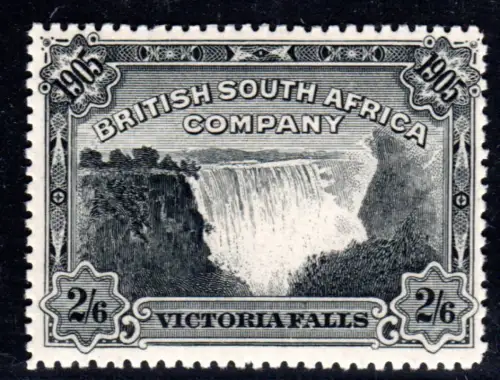 British South Africa Company Nr. 80, sauber ungebr. 2 Sh.6d Victoria Wasserfälle