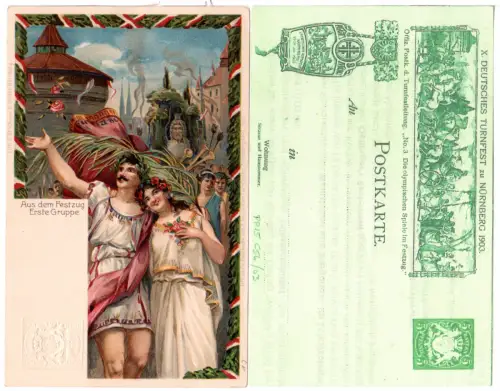 Bayern PP 15 C56/03, ungebr. Privat-Ganzsache X. Dt. Turnfest Nürnberg