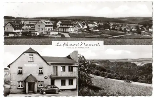 BRD 1961, Landpost Stpl. 16 NAUROTH über Bad Schwalbach auf sw-AK m. 10 Pf. 
