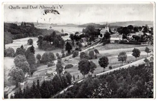 DR 1931, Landpost Stpl. ALTENSALZ über Plauen (Vogtl.) auf sw-AK m. 6 Pf. 