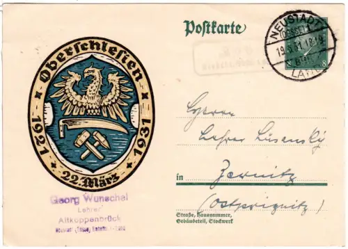 DR 1931, Landpoststempel DOßE Neustadt (Dosse) Land auf 8 Pf. Ganzsache