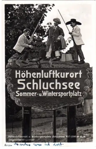 DR 1938, Landpost Stpl. SAIG über Titisee auf Schluchsee sw-AK m. 6 Pf. 